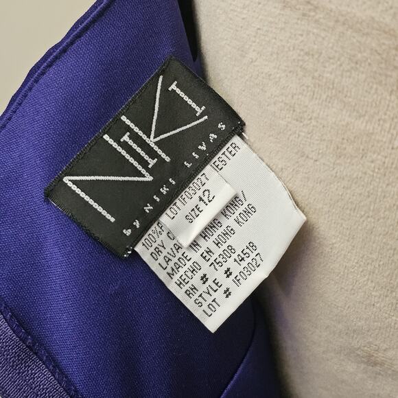 Vintage Niki By Niki Livas Blue Floor Length Gown Size 12 Y2K Friends Prom Gala - Picture 6 of 6